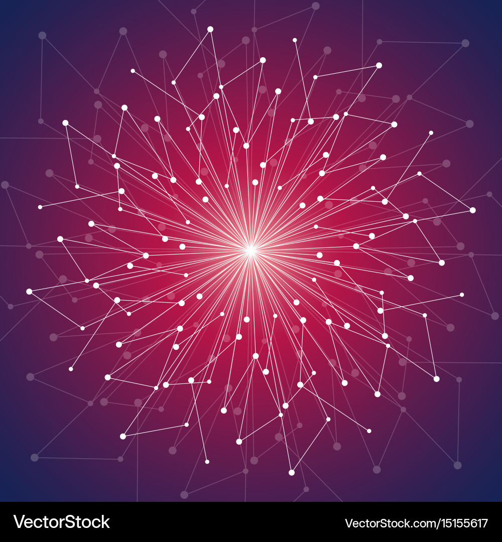 Connected Dots & Lines Background Vector Image