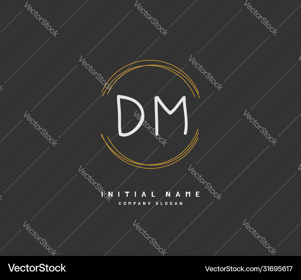 D m dm Schönheit erstes Logo Handschrift D m dm Schönheit erstes Logo Handschrift vektorbild