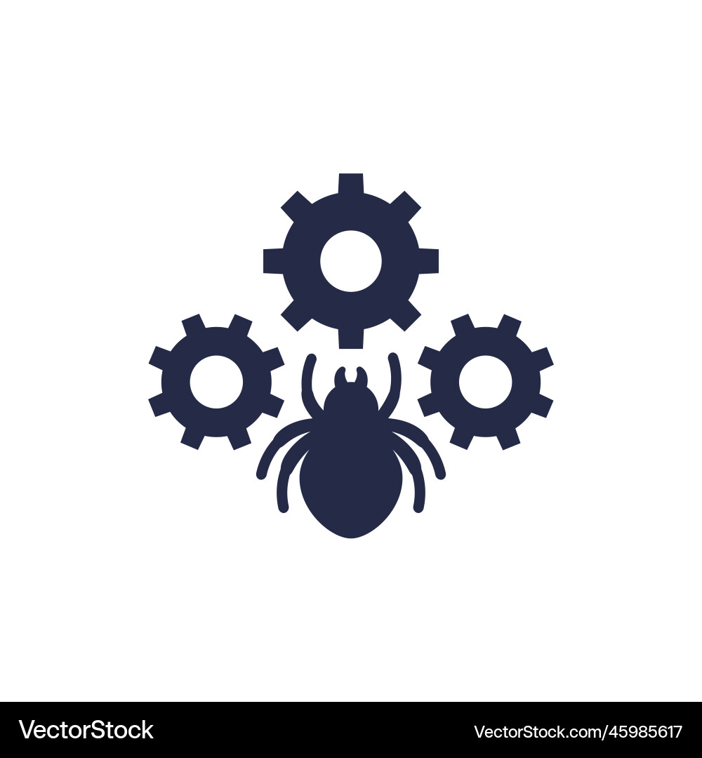 Debugging oder Testing-Symbol mit einem Bug Vektorbild