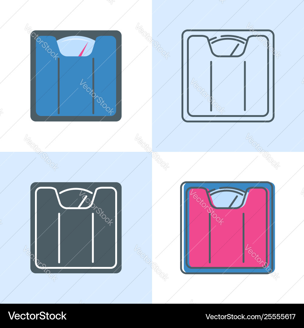 Floor Scales Icon Set – Weight Measurement Vector Image