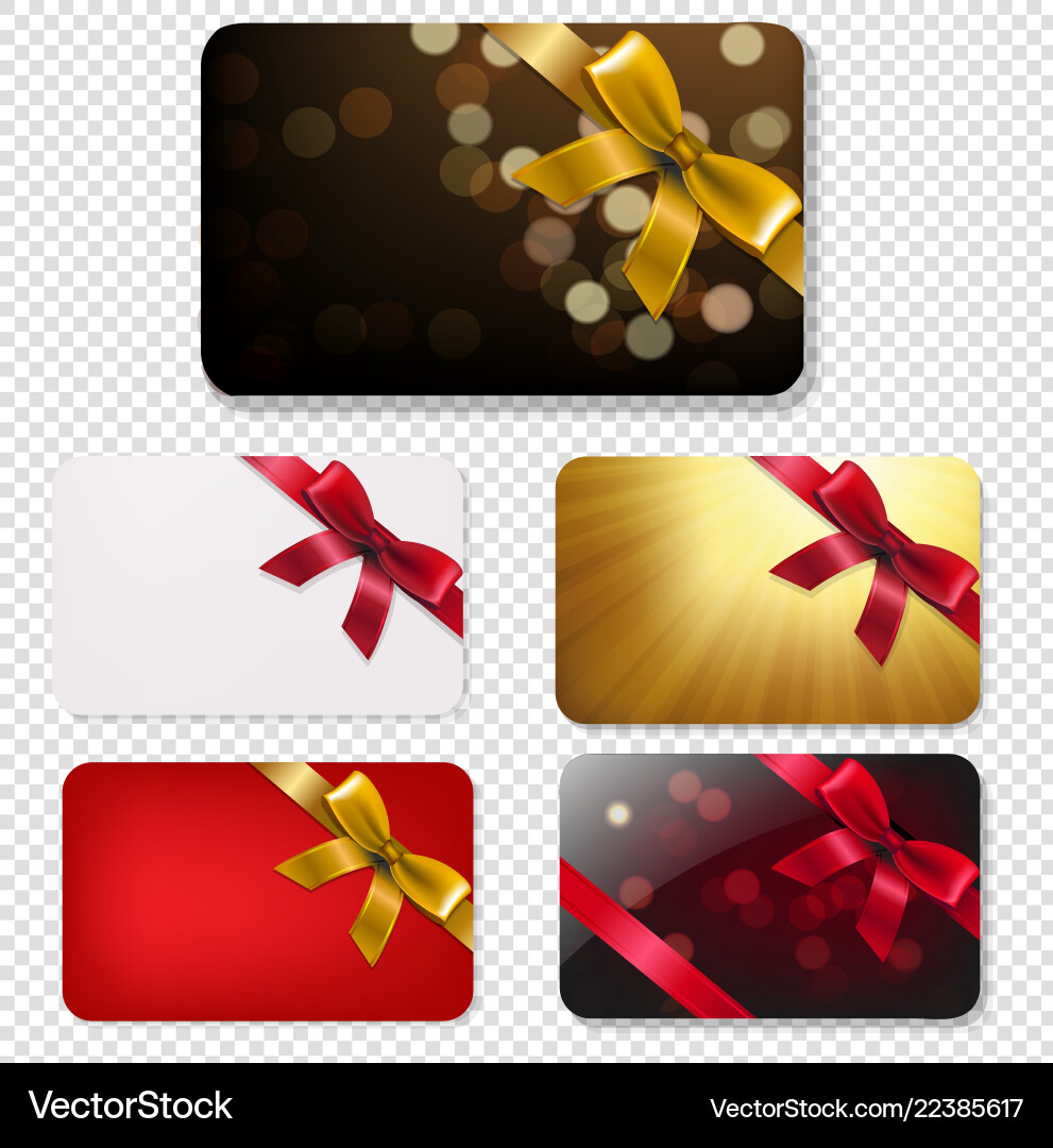Gift card with bows big set Gift card with bows big set vector image