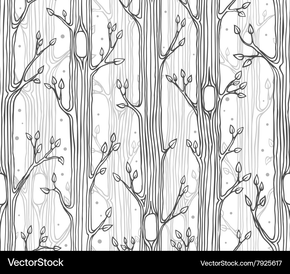 Grayscale Tree Pattern vector image