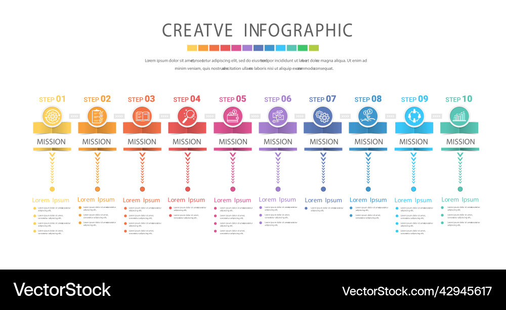 Infographic design template with 10 option Vector Image