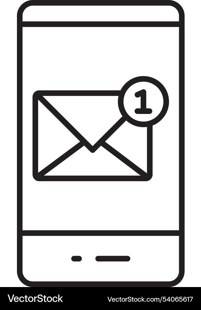 New message line icon design Vector Image