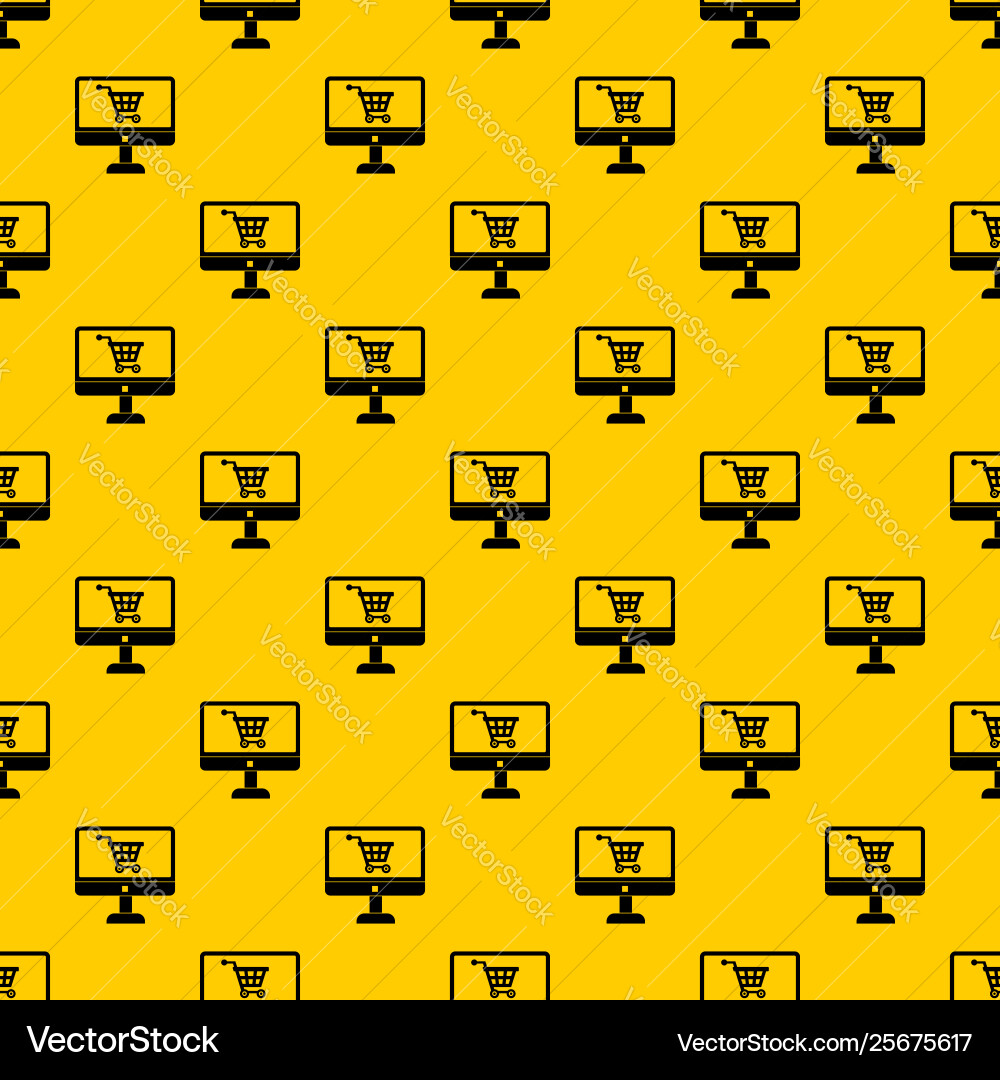 Purchase at online store through computer pattern Purchase at online store through computer pattern vector image