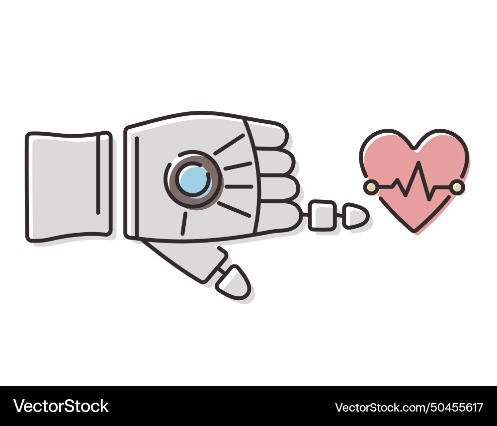 Robot hand pointing with index finger or touching Robot hand pointing with index finger or touching vector image