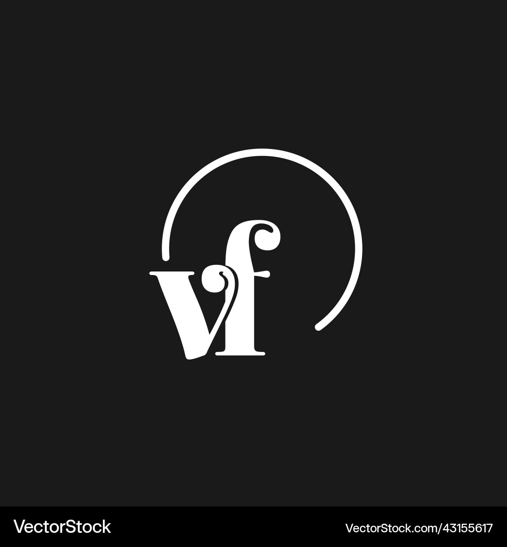 Vf logo initials monogram with circular lines Vector Image