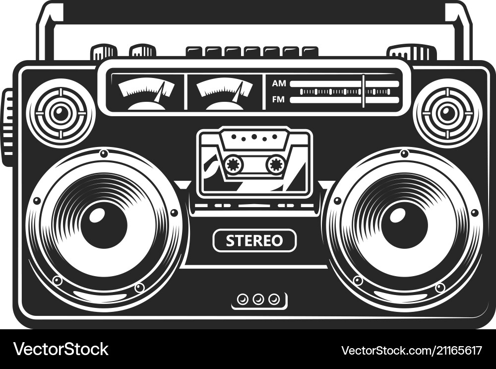 Vintage Boombox Concept Vector Image