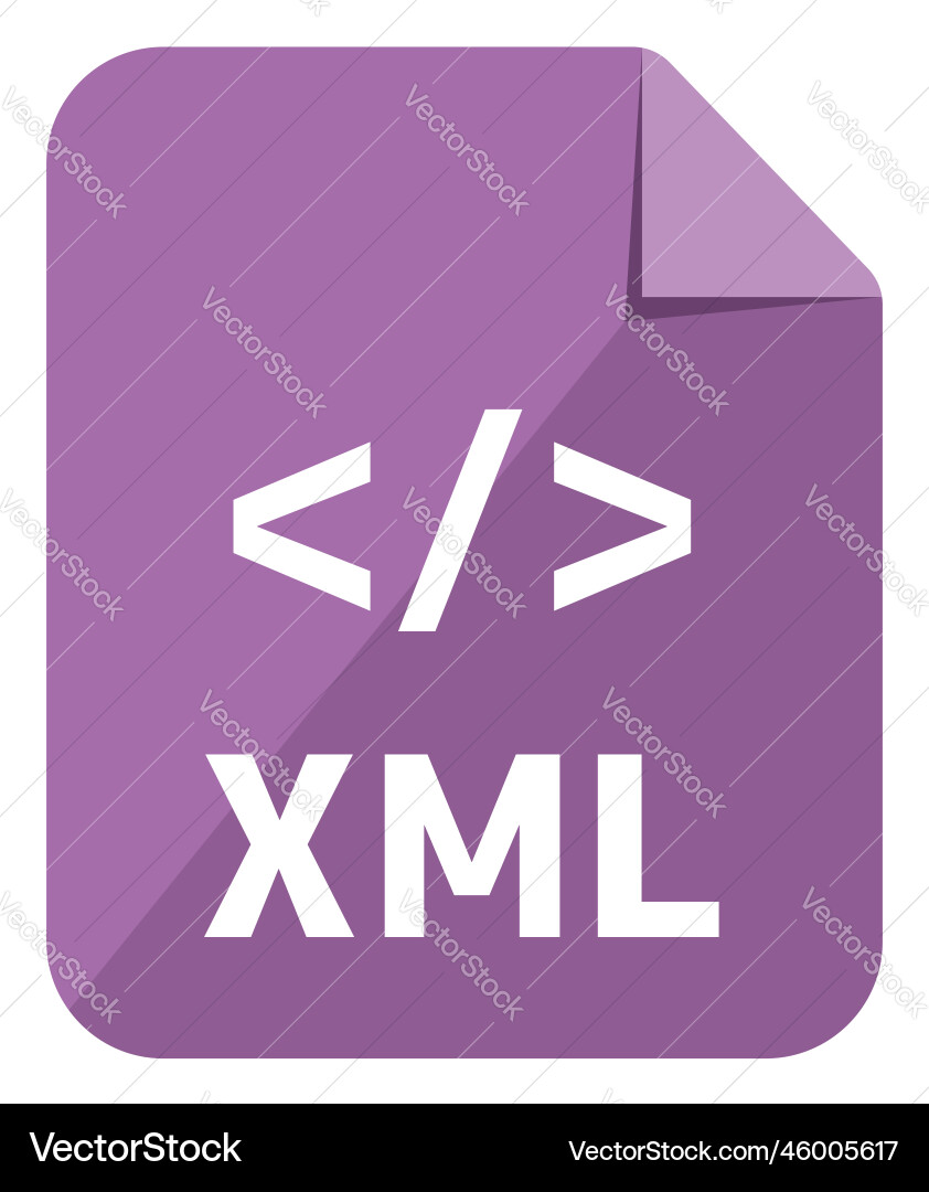 Xml icon major programming language color Xml icon major programming language color Vector Image