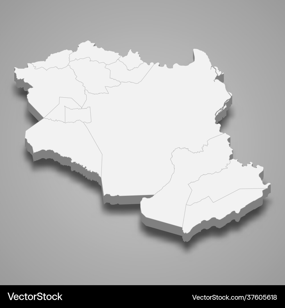 3d isometric map monagas is a state Vector Image