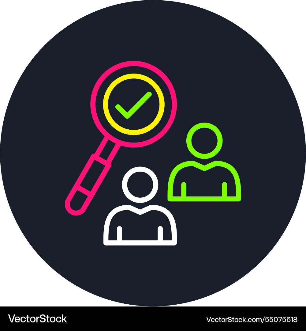 Check mark line multi color icon Vector Image