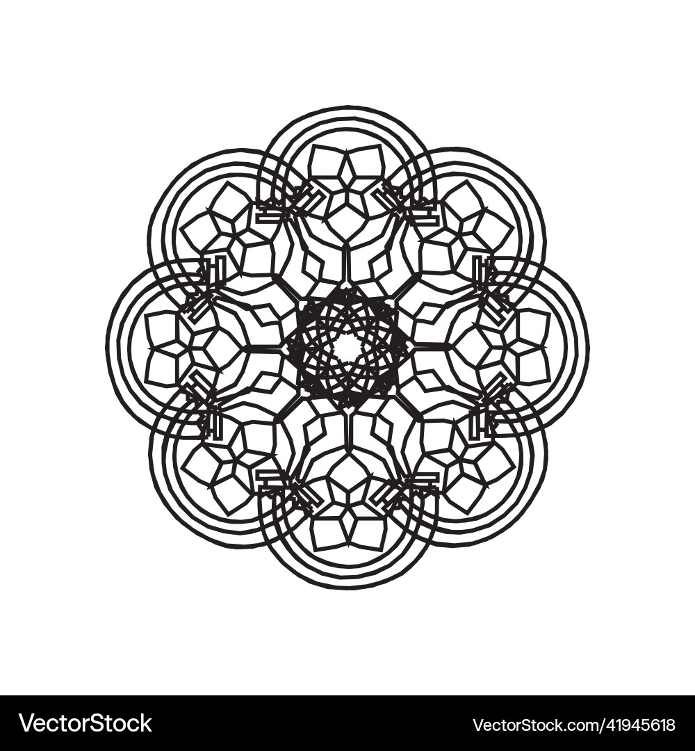 Circular pattern in form of mandala for henna Vector Image