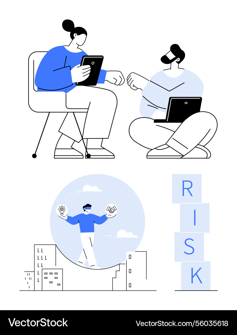 Collaborative problem solving and risk management Collaborative problem solving and risk management Vector Image