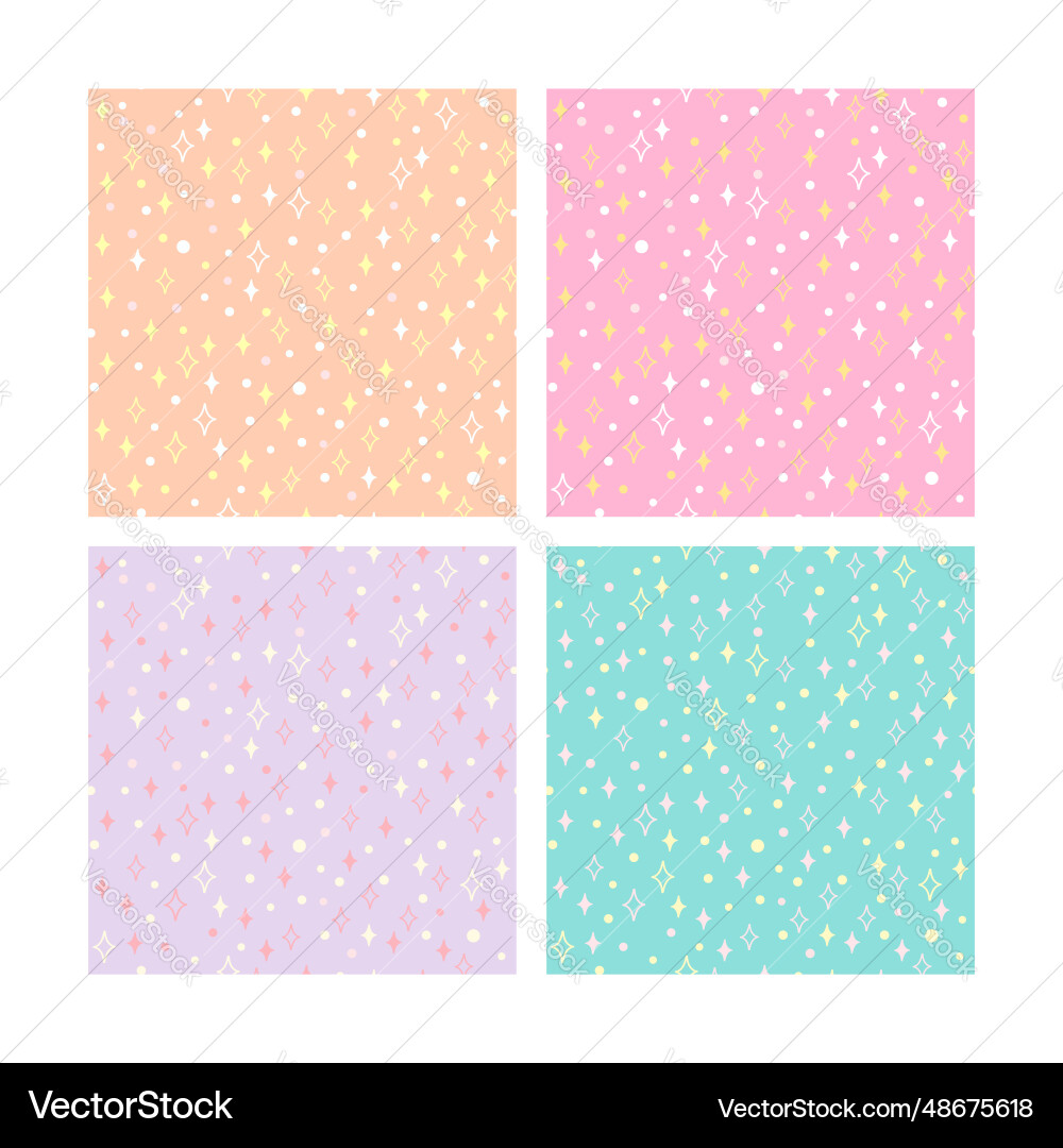 Hand drawn seamless pattern set with sparkles Hand drawn seamless pattern set with sparkles Vector Image