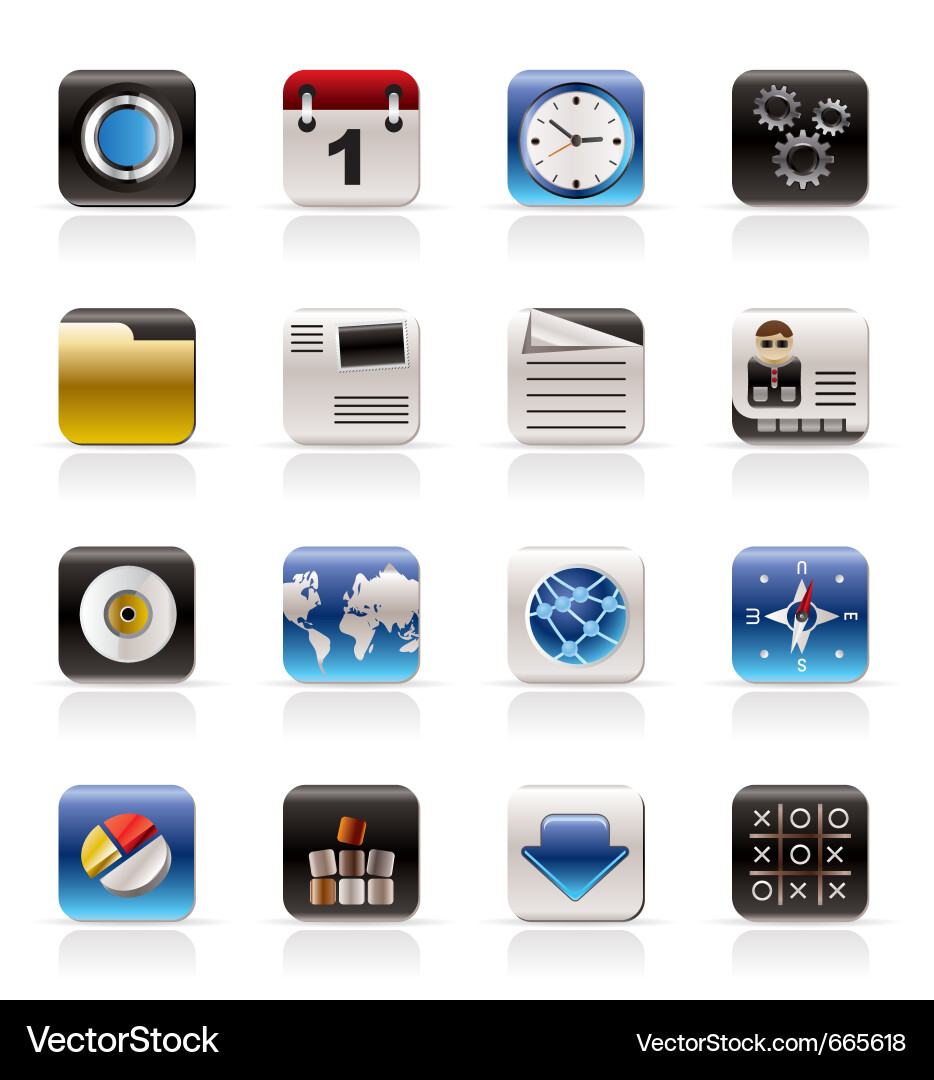 Mobile phone and computer icons Vector Image