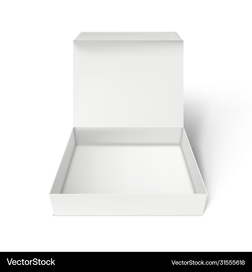 Realistic Open Cardboard Box on White – Royalty-Free Vector | VectorStock, image size:1000x1080