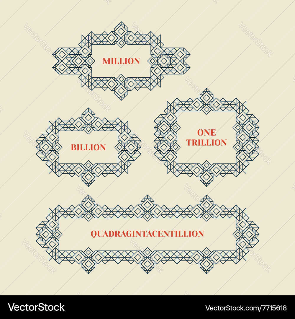 Retro frame with place for text line art design Vector Image