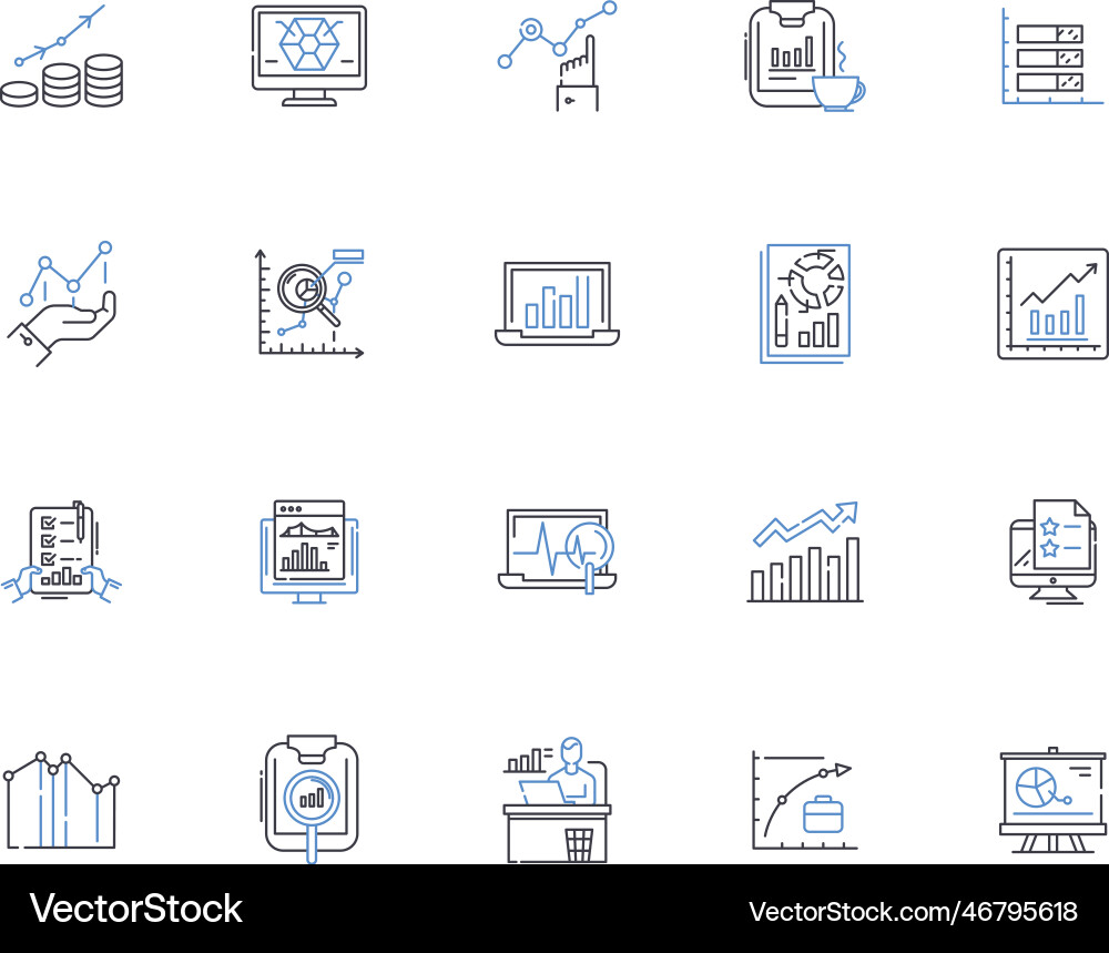 Sampling theory line icons collection sample Sampling theory line icons collection sample Vector Image