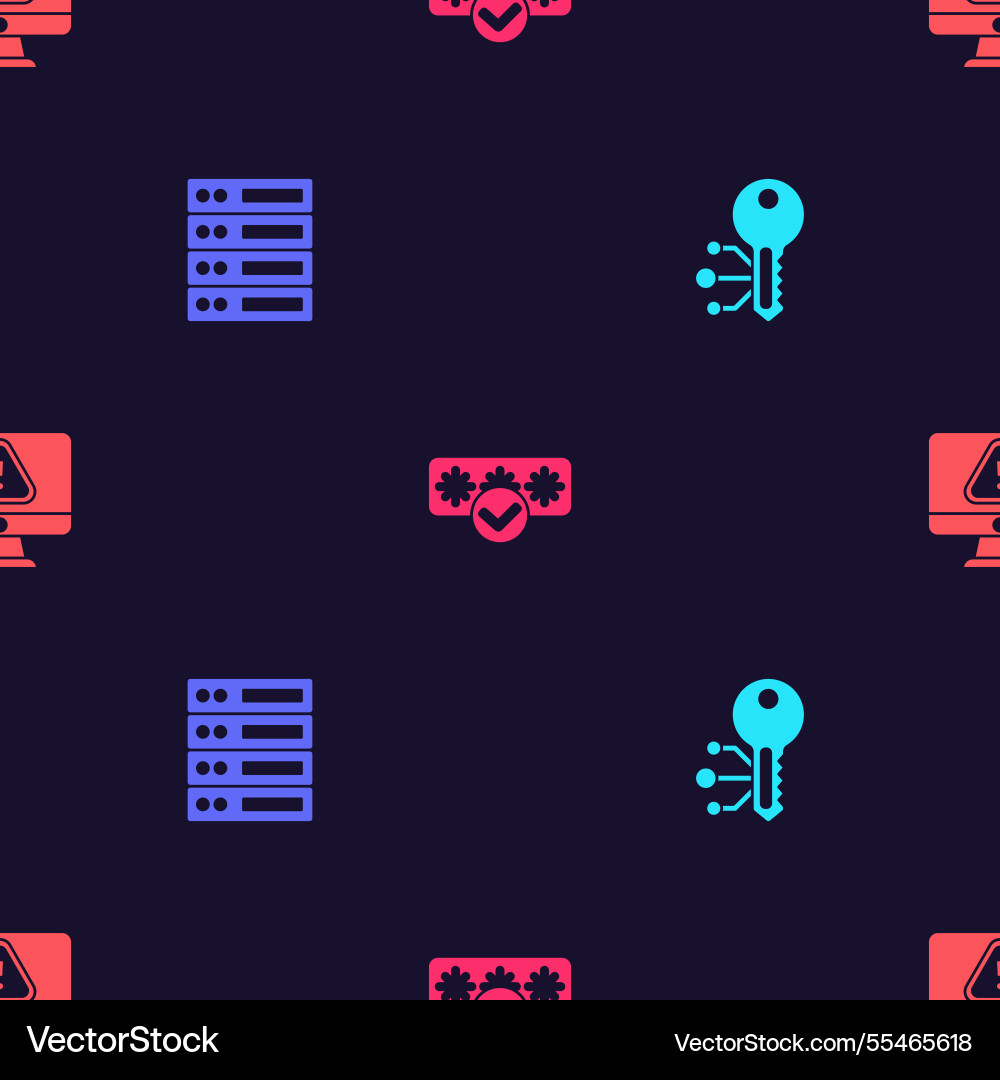 Set cryptocurrency key server data web hosting Set cryptocurrency key server data web hosting vector image