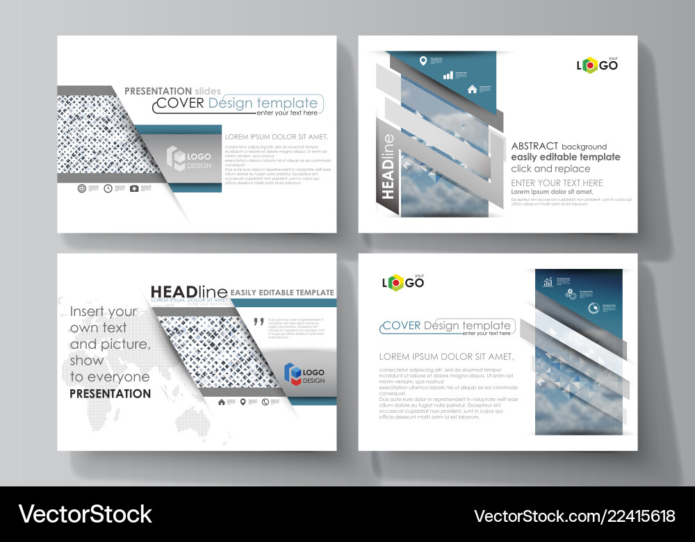 Set of business templates for presentation slides Set of business templates for presentation slides vector image