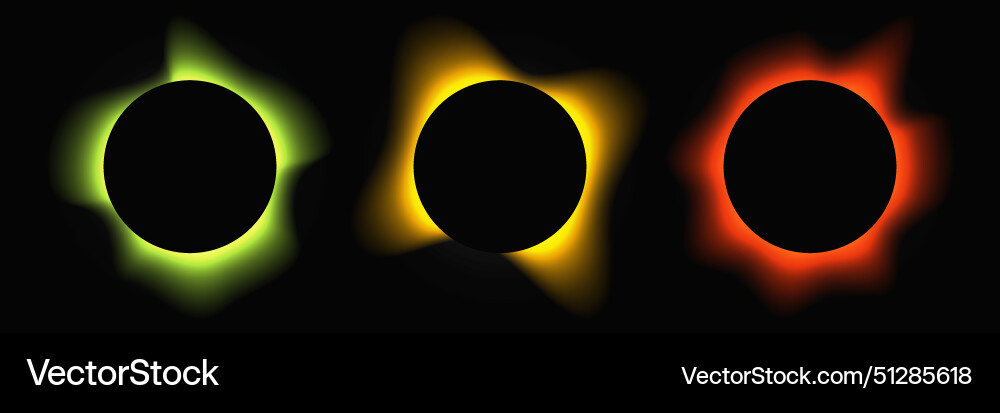 Set of circle illuminate light frames Set of circle illuminate light frames vector image