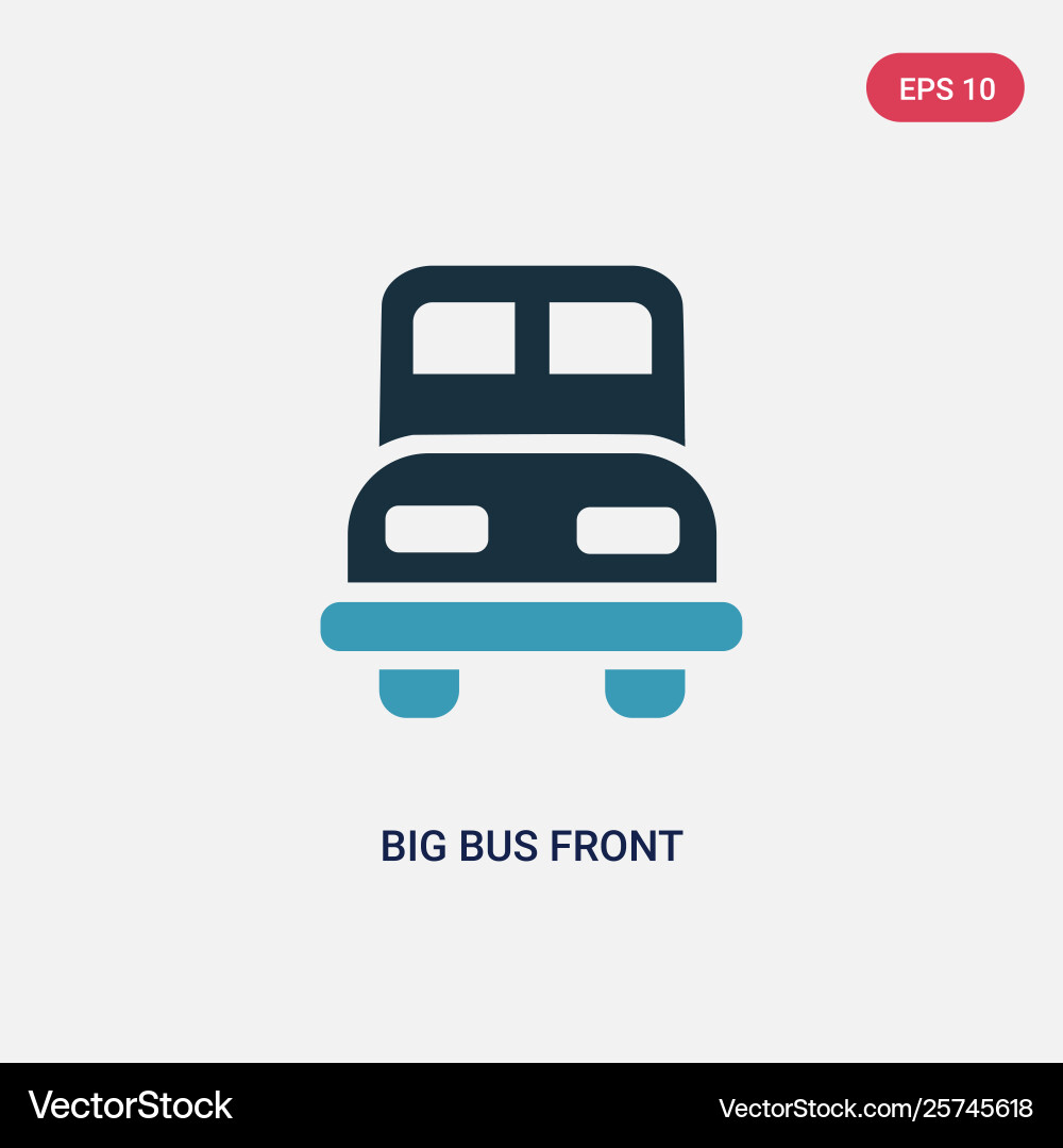 Two color big bus front icon from mechanicons Vector Image