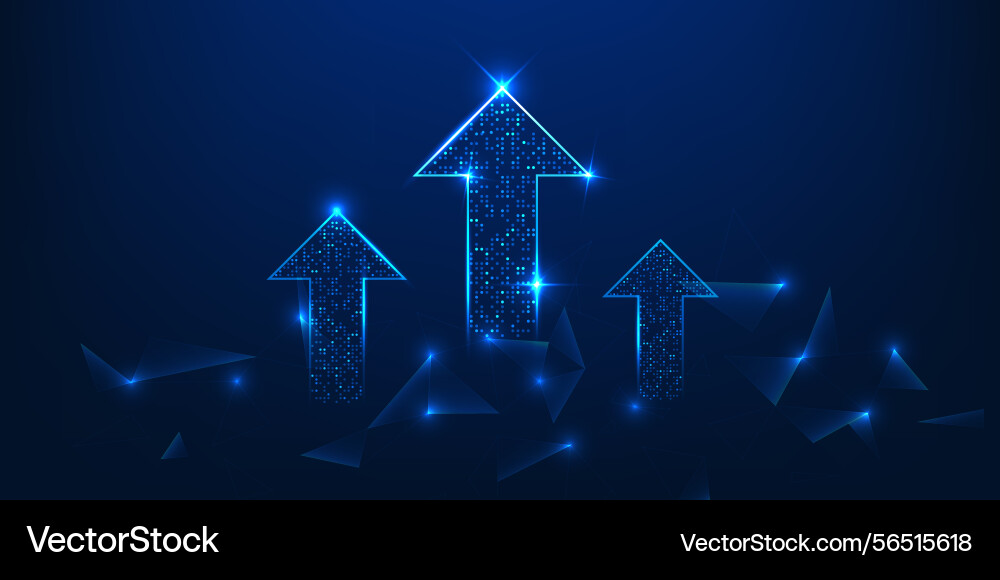 Upward arrow with the technology element Upward arrow with the technology element vector image