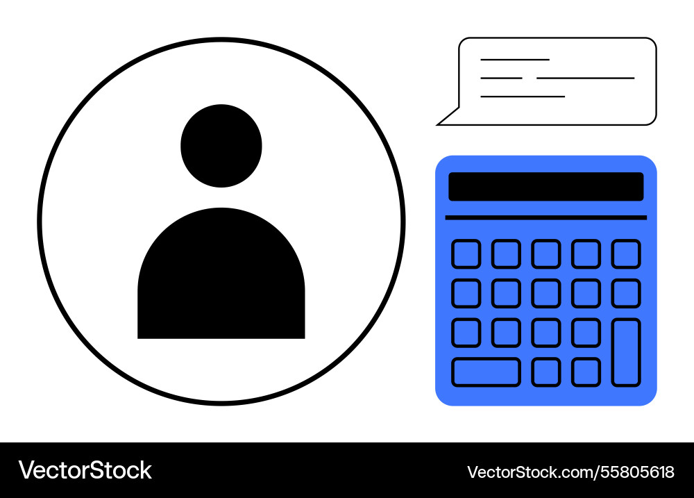 User profile with calculator and text bubble Vector Image