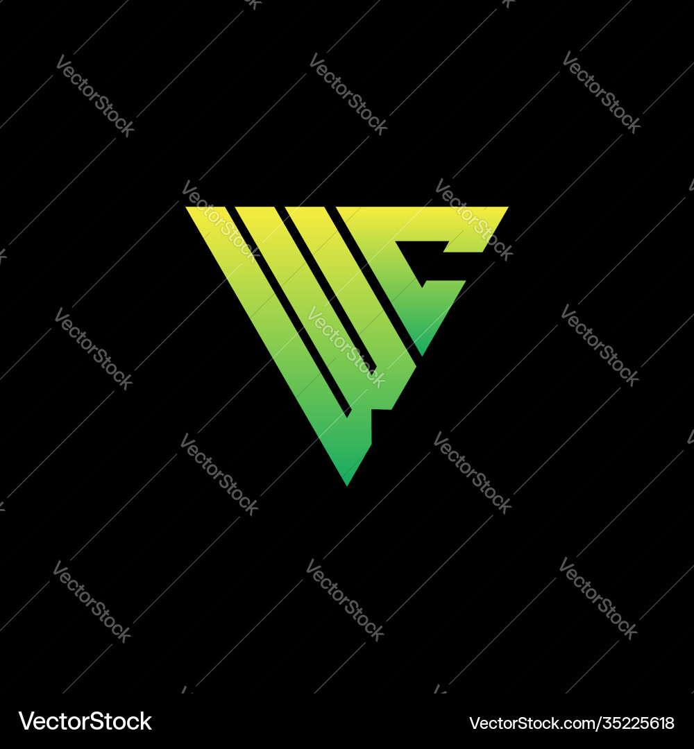 W c initial triangle logo monogram W c initial triangle logo monogram Vector Image