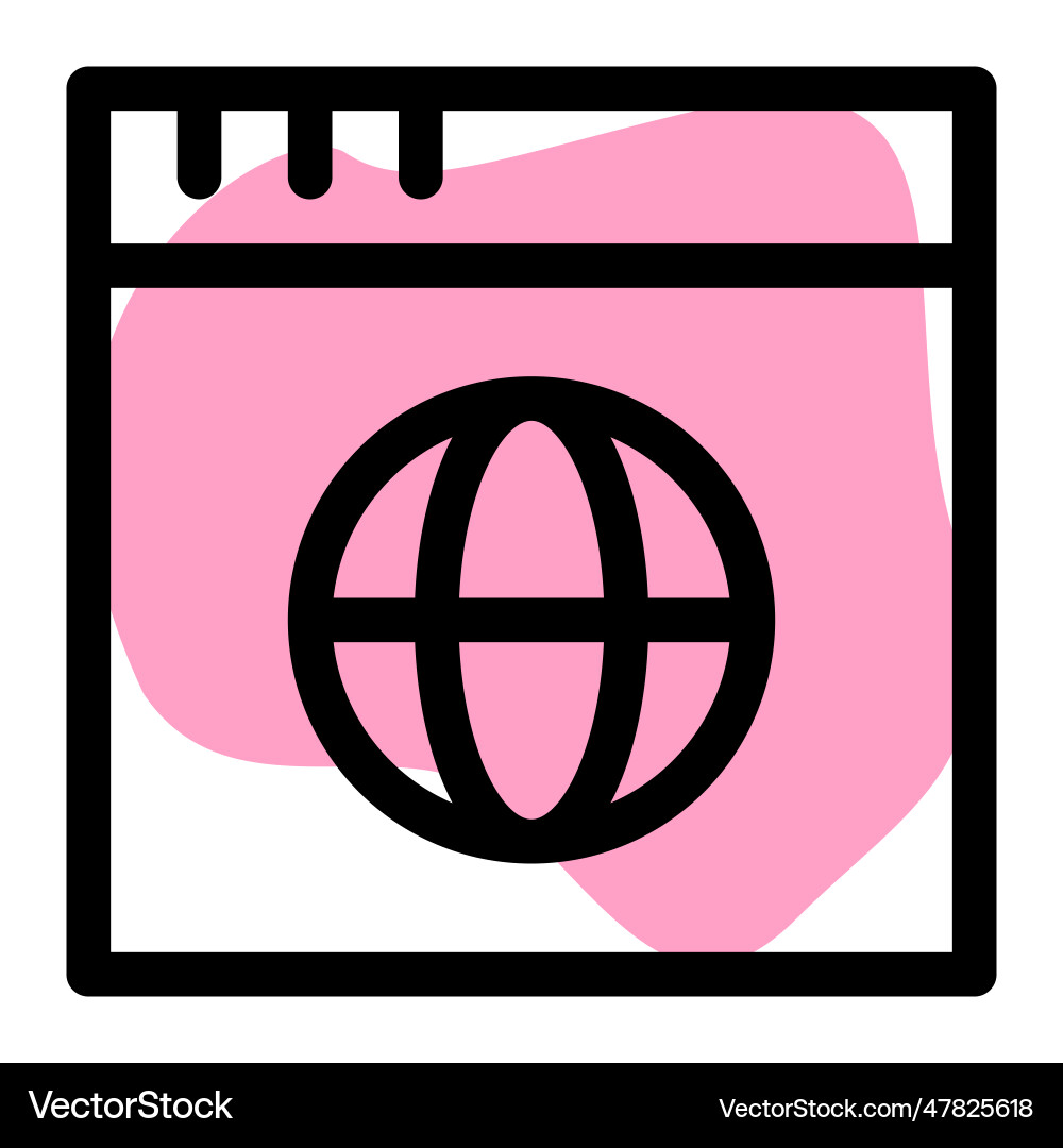 Web browser window for displaying information Vector Image