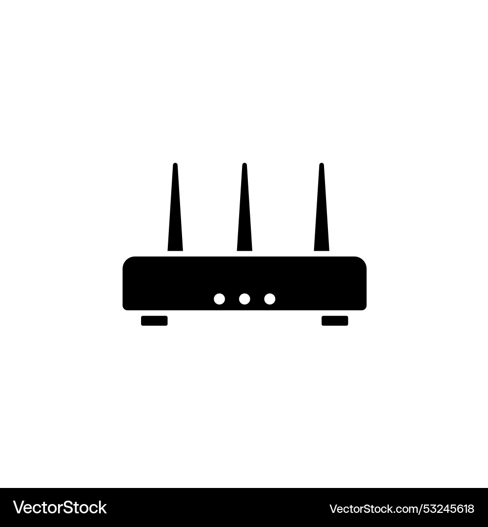 Wifi router network modem solid flat icon Wifi router network modem solid flat icon vector image