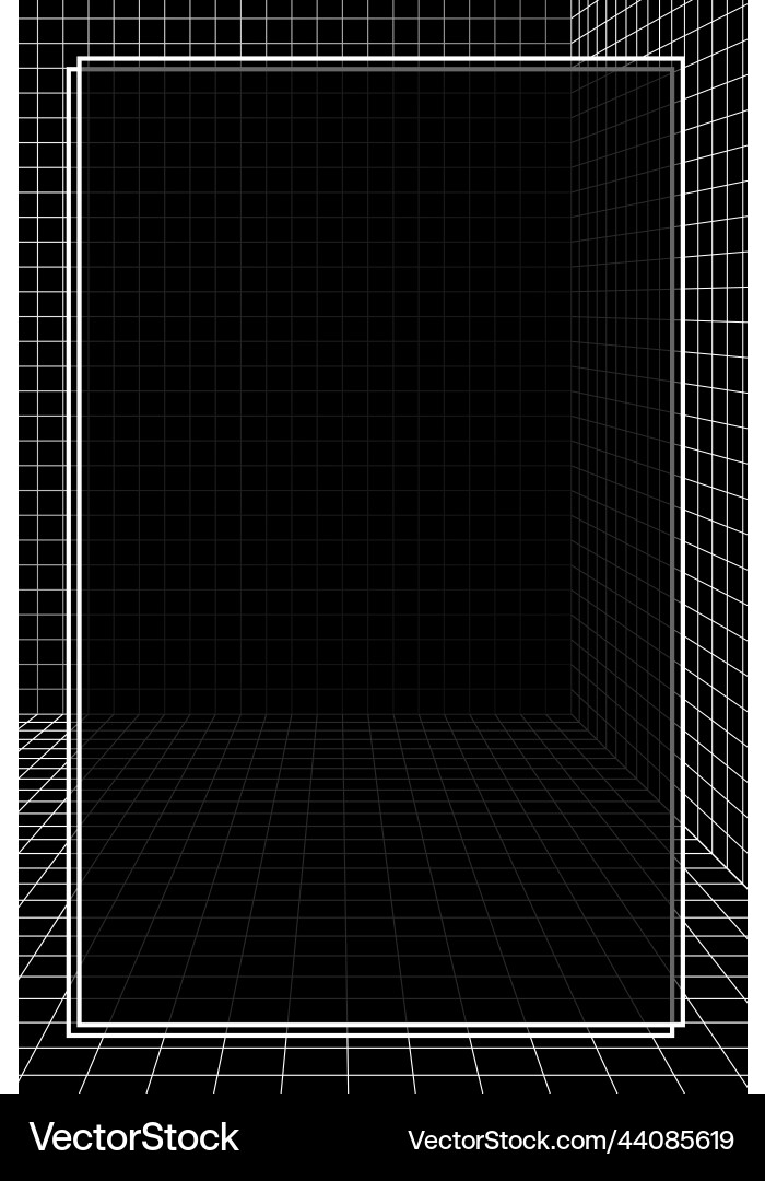 3d grid patterned frame Vector Image