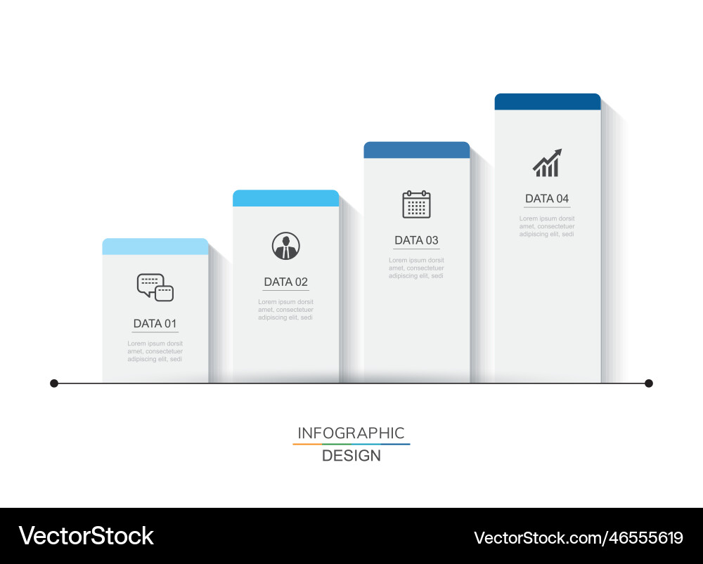4 data infographics tab paper index template 4 data infographics tab paper index template vector image