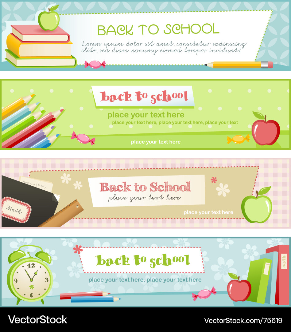 Back to School Stationary Background vector image