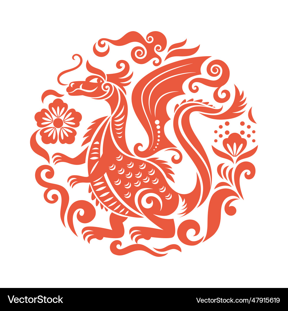 Chinese happy new year 2024 of the dragon vector image