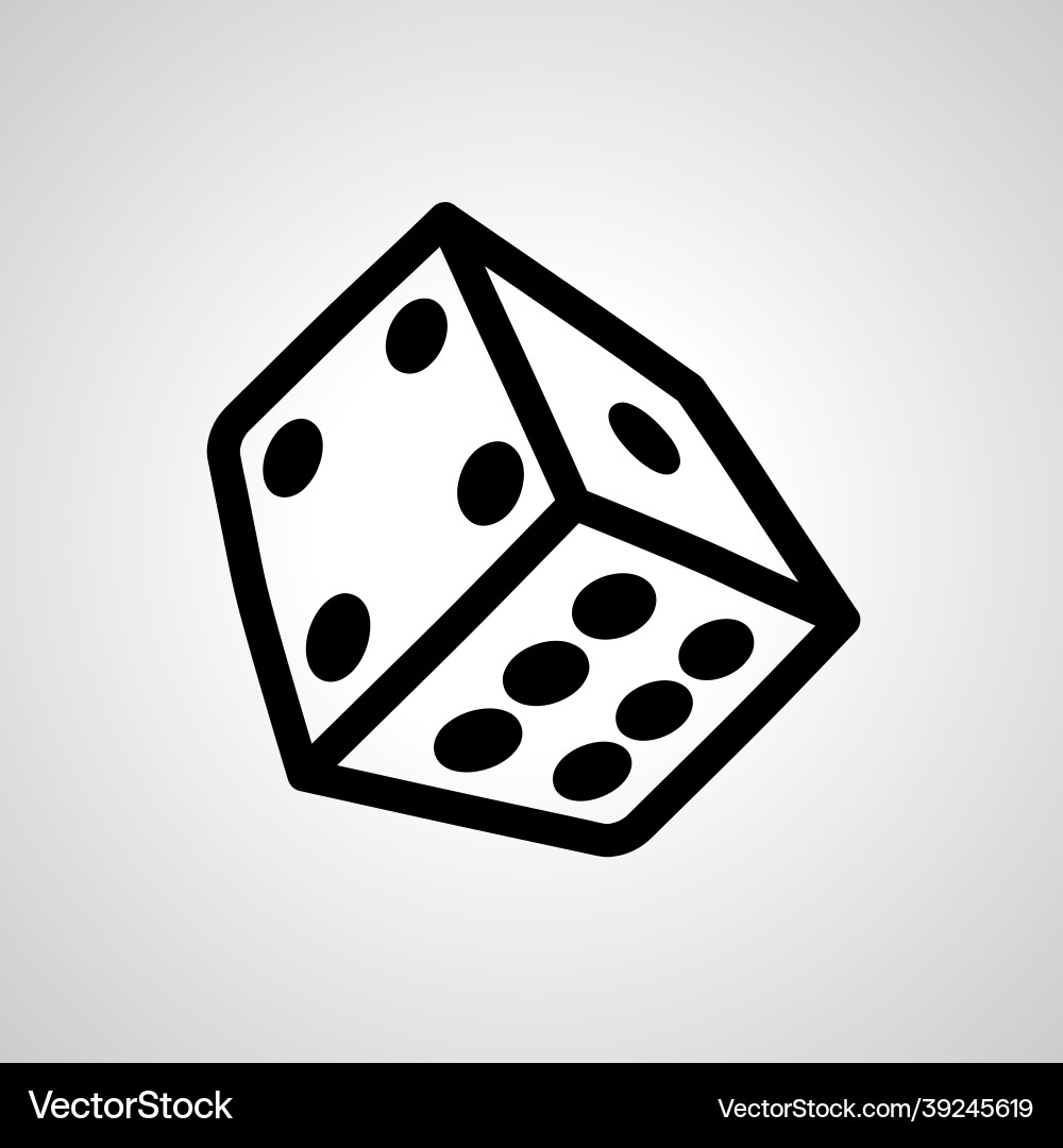 Dice line icon simple isolated Vector Image