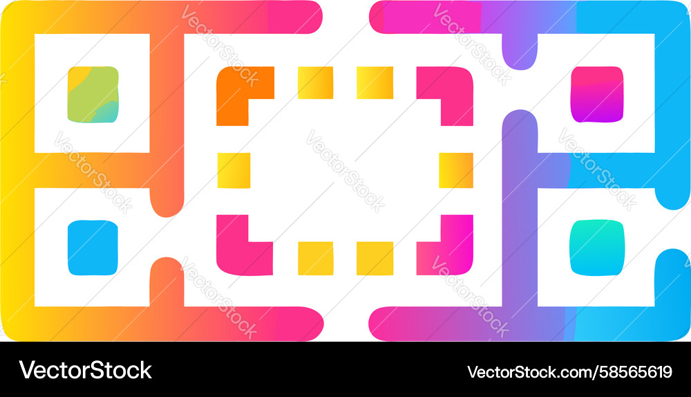 Dynamic Multi-Color QR Data Vector Image