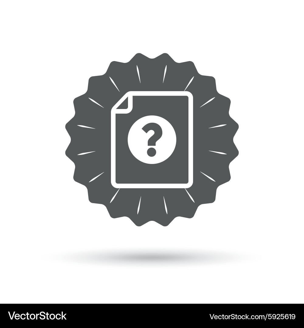 File document help icon question mark symbol Vector Image