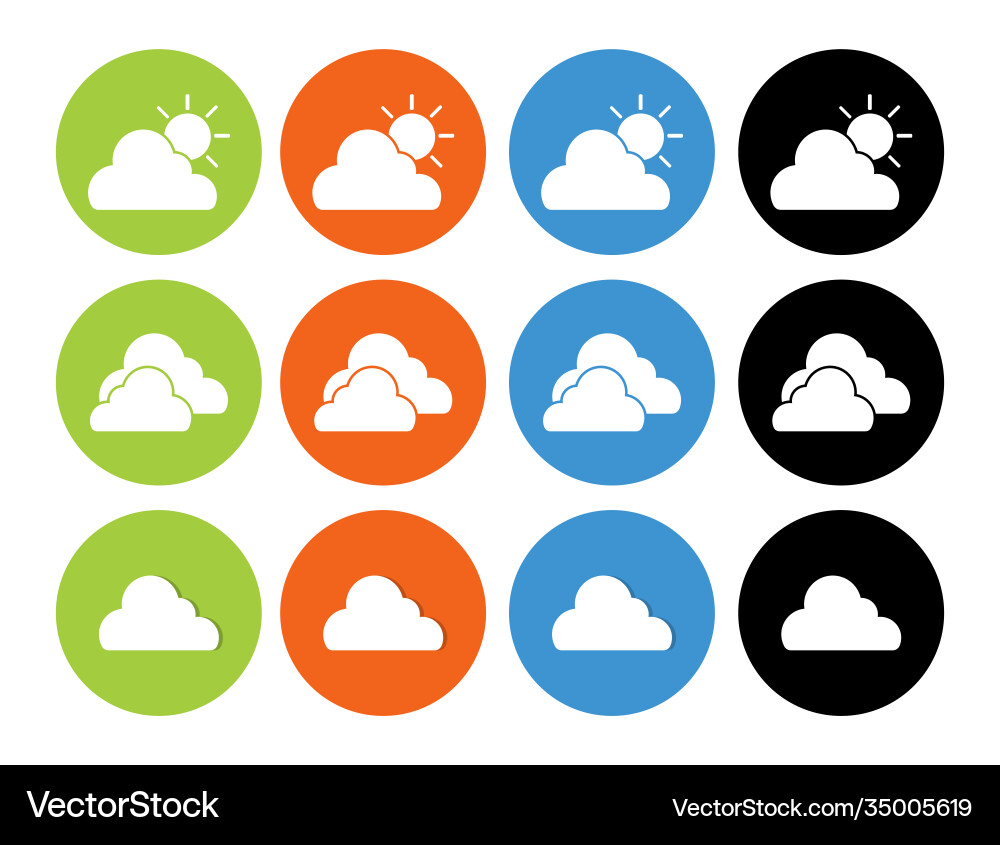 Flat weather icons set for web and mobile cloud Vector Image