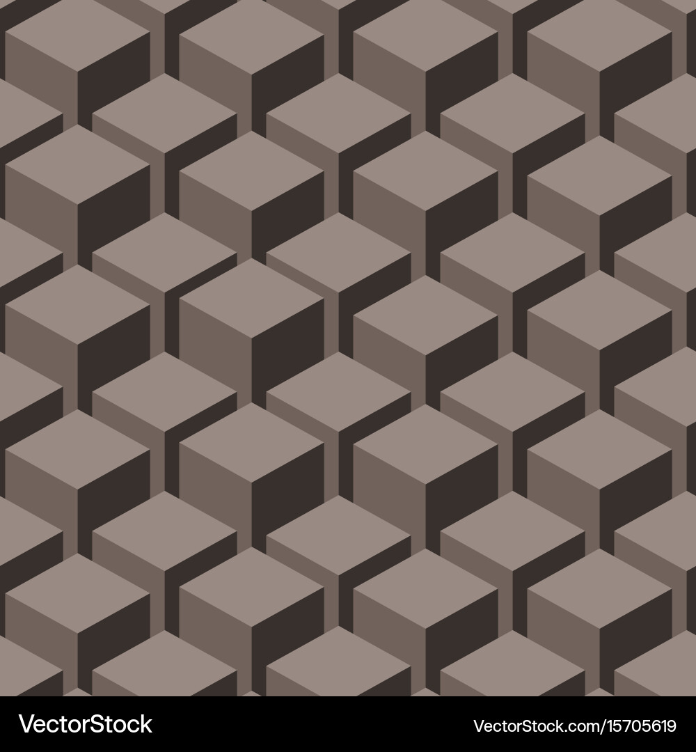 Geometric Brown Cube Pattern vector image