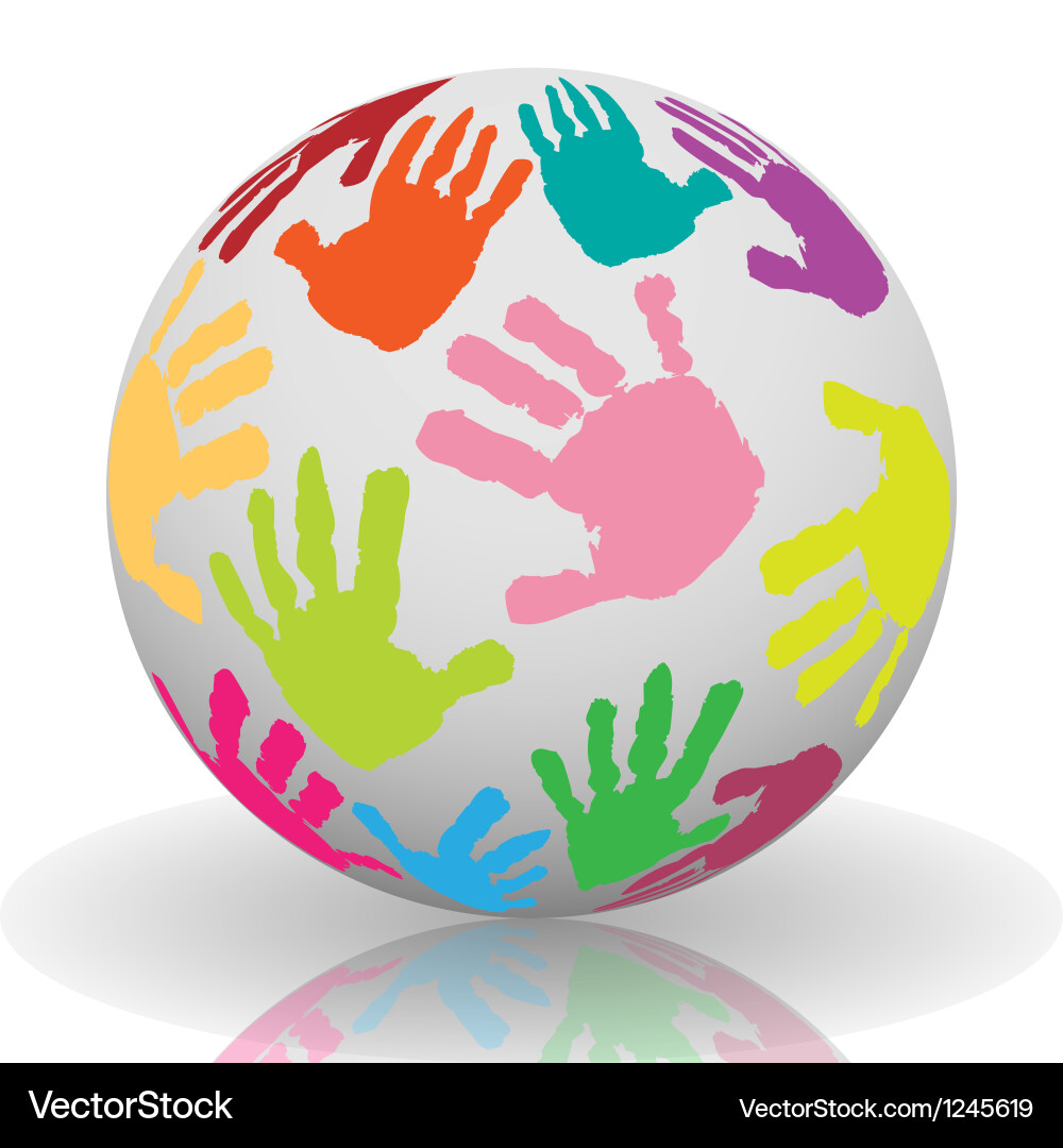 Handprint on a Sphere Vector Image