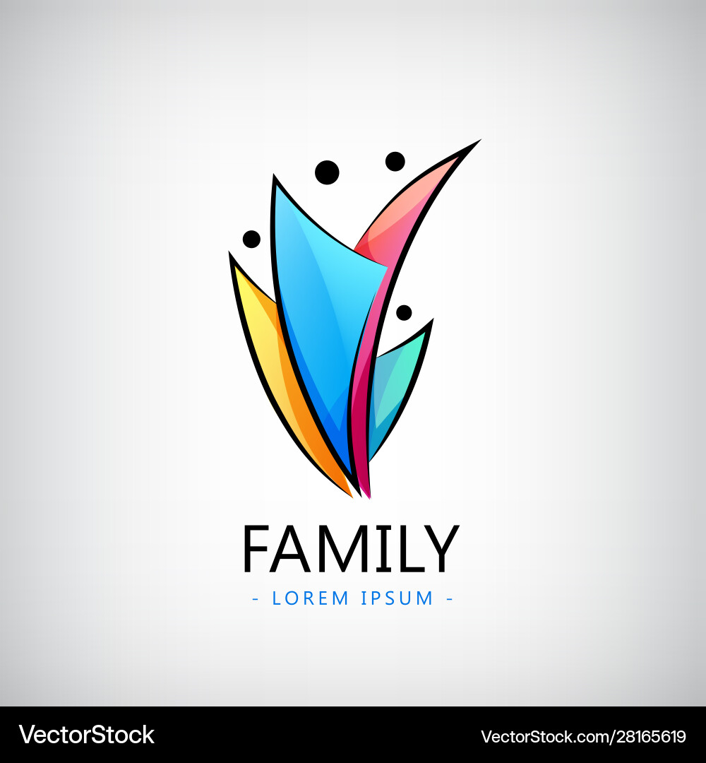 Human logo group people colorful icon Human logo group people colorful icon vector image