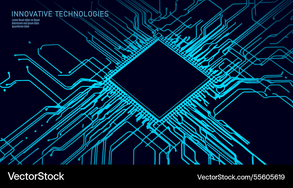 Microchip circuit board thin Microchip circuit board thin vector image