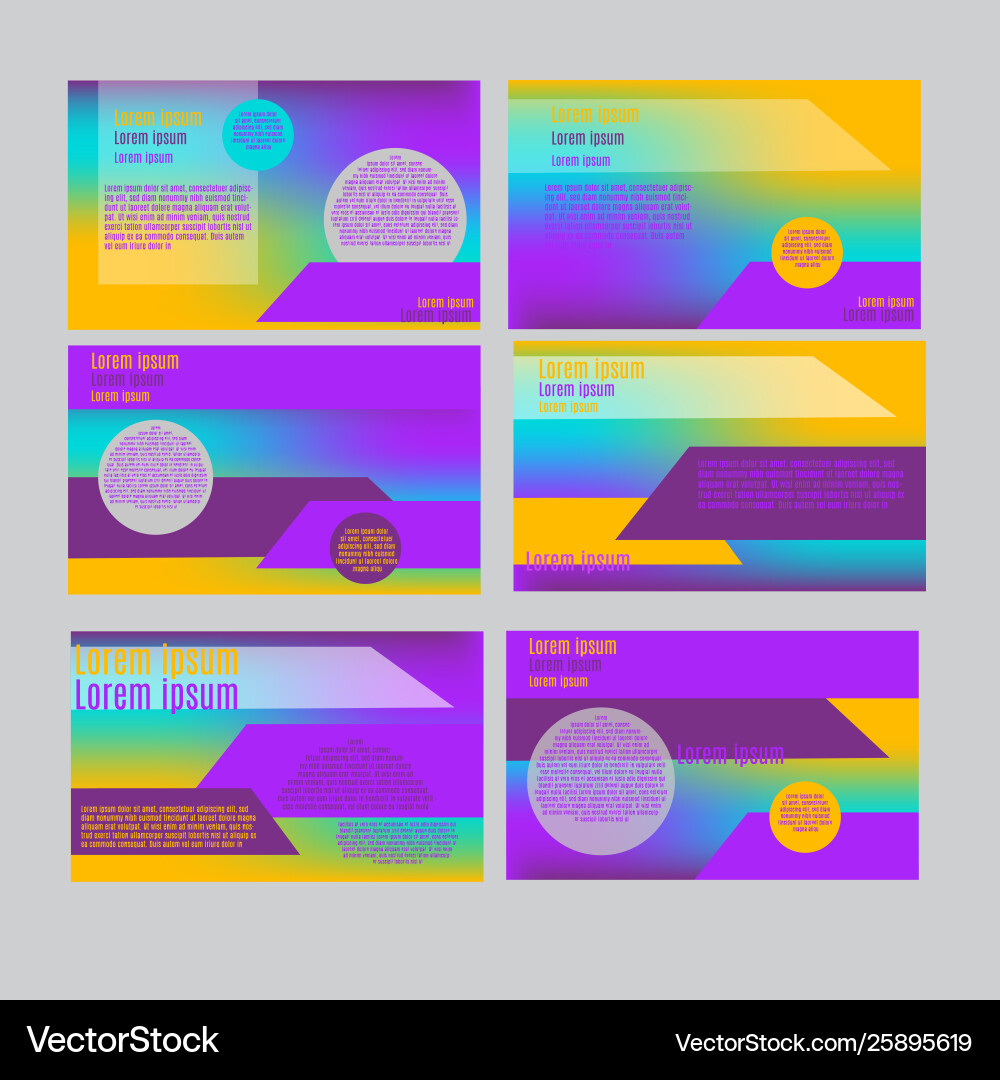 Powerpoint slides presentation templates set can Vector Image