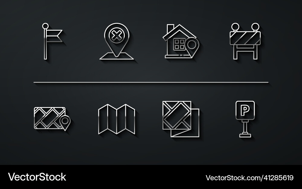 Set line location marker city map navigation Set line location marker city map navigation Vector Image