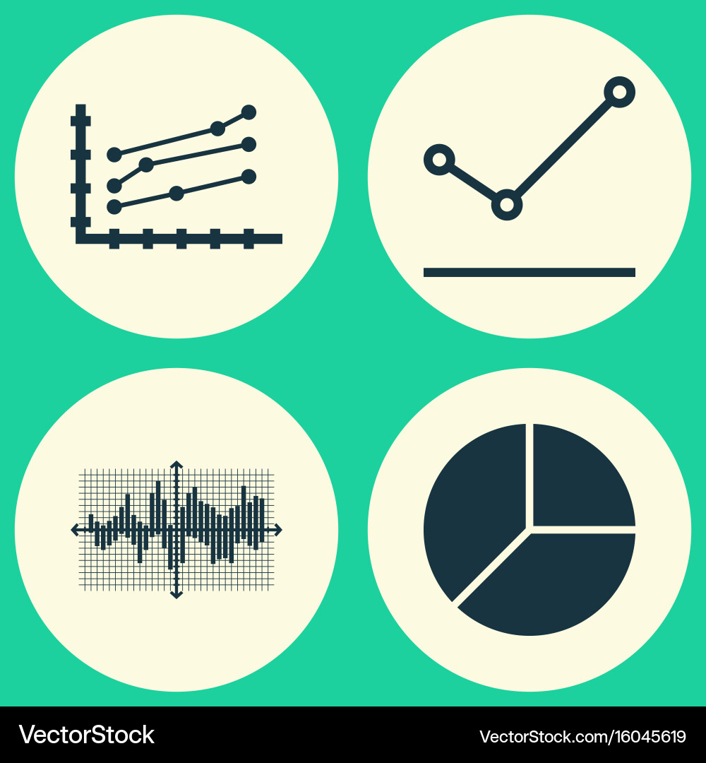Set of graphs diagrams and statistics icons Vector Image