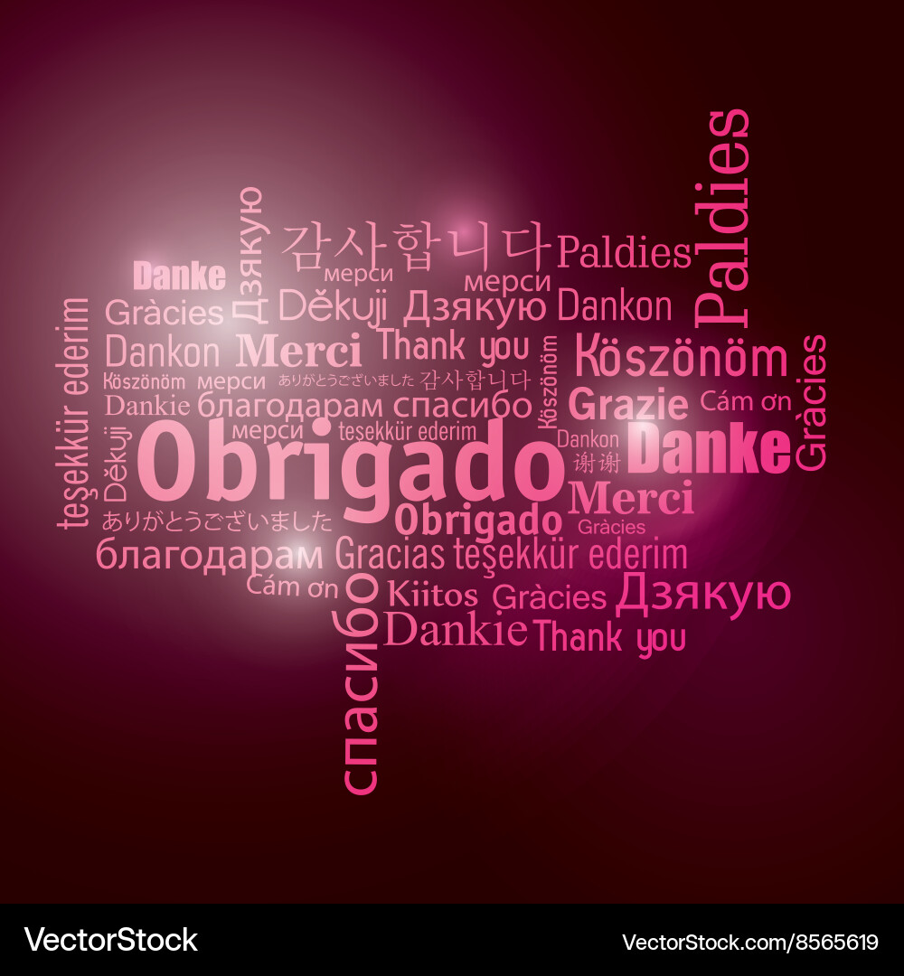 Thanks in different languages design Vector Image