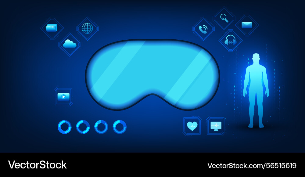 Vr and ar glasses displaying images of users Vr and ar glasses displaying images of users vector image