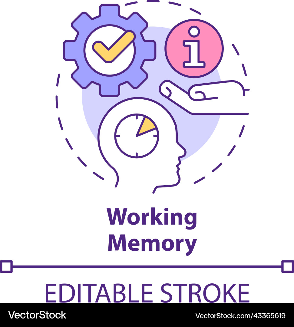 Working memory concept icon Vector Image
