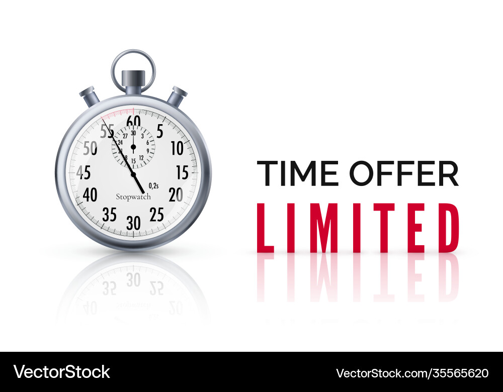 Alarm clock with special offer text and countdown Alarm clock with special offer text and countdown vector image